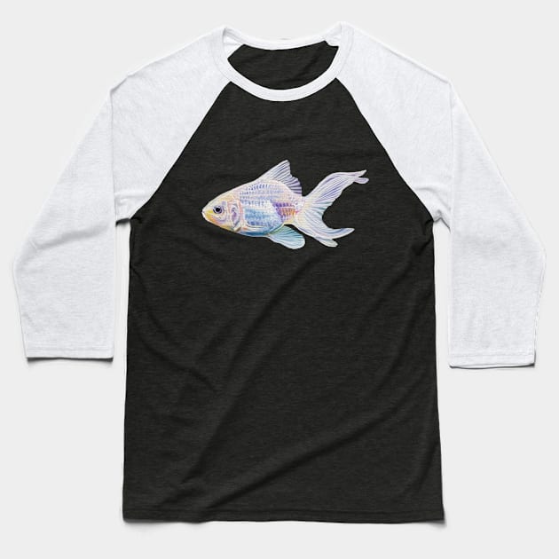 White Goldfish #2 - fish painting (no background) Baseball T-Shirt by EmilyBickell